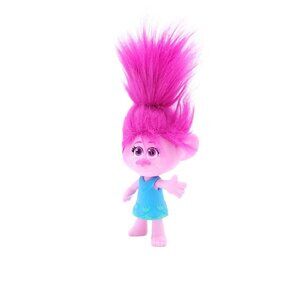 Hasbro Trolls World Tour 2019 Pink Poppy w/ Blue Dress Up 9” w/‎ Hair Girl Doll